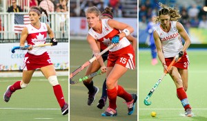 Women's National Team. Left to right: Thea Culley, Abigail Raye, Kate Gillis.