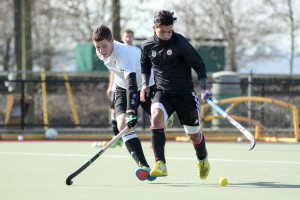 Men's National Team training. West Vancouver Rutledge Field. February 25, 2016. Scott Tupper (left), Gabriel Ho-Garcia (right).