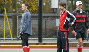 March 3, 2016. Men's National Team. John (left) and Iain (right) Smythe. Training. West Vancouver, Rutledge Field.