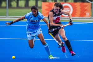 2016 Hawke's Bay Cup in New Zealand. Women's National Team 1-0 loss to India. Kate Gillis. Photo: Hawke's Bay Festival of Hockey.