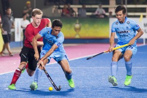 2016 Azlan Shah Cup. Men's National Team 3-1 loss to India. Brenden Bissett and Kothajit Kadangbam.