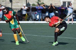 2016 Junior Men's Pan American Championship. Toronto, Ontario. Canada vs Guyana. Under 21. 8-0 win. Johnny GIll (right). Photo: Yan Huckendubler