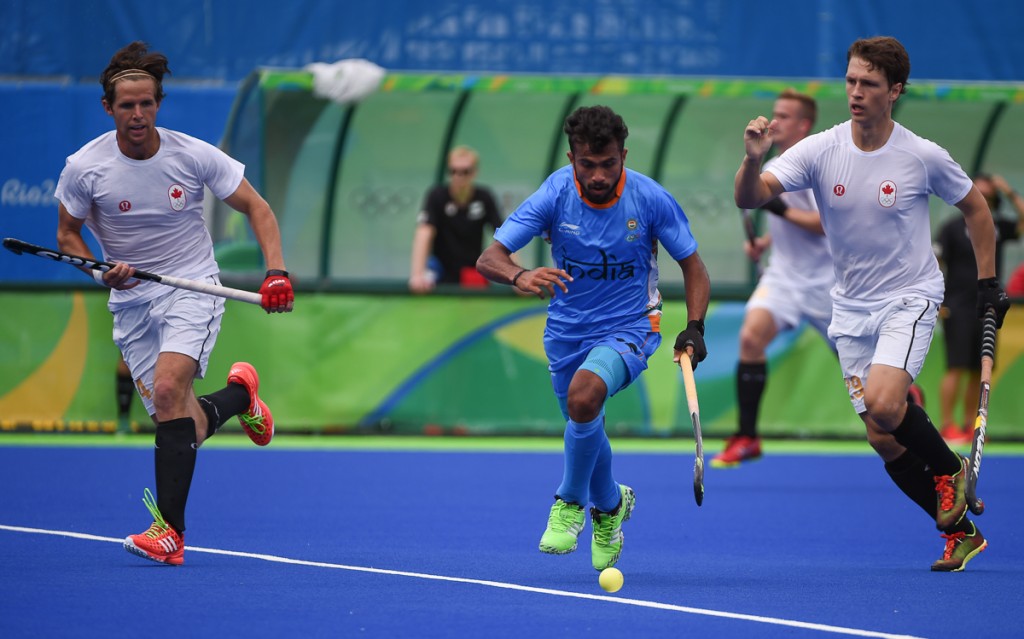2016 Olympic Games. Men's National Team. Canada vs India 2-2 draw. August 12, 2016. Photo:Yan Huckendubler. Adam Froese, Taylor Curran