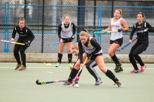 Women's National Team Year-End Camp. December 2016. Brienne Stairs (with ball), Hannah Haughn.