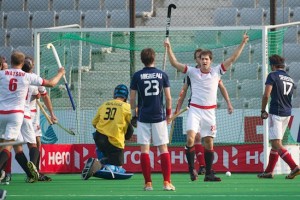 Iain Smythe, February 24, 2012. Olympic qualifier in New Delhi London. vs France.